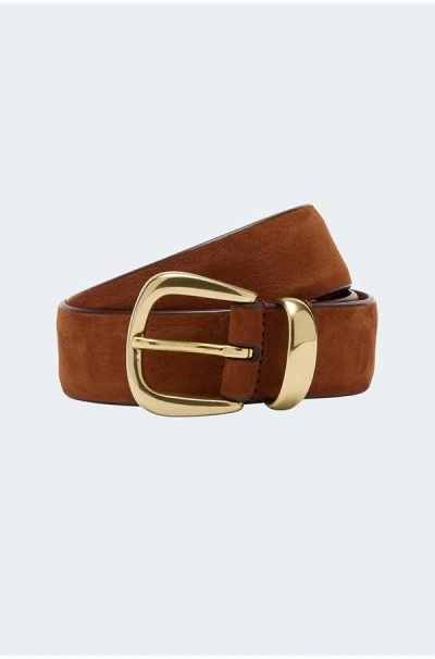 Anderson's Nubuck Western Belt In Chestnut In Brown