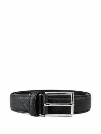 Anderson's Pebbled Leather Belt In Black
