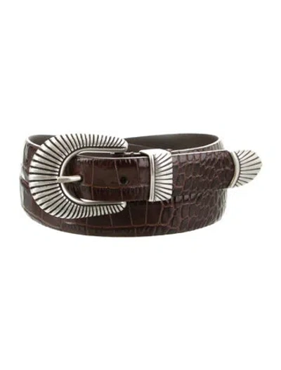 Pre-owned Anderson's Skinny Alligator Belt In Brown