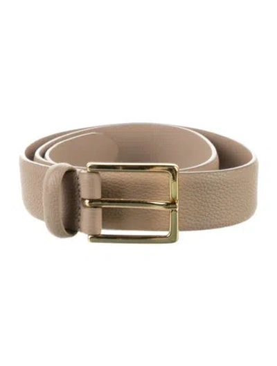 Pre-owned Anderson's Skinny Calf Leather Belt In Neutral