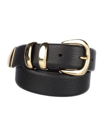 Pre-owned Anderson's Skinny Leather Belt In Black