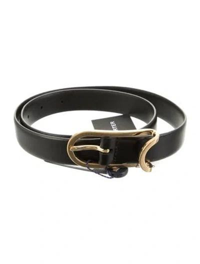 Pre-owned Anderson's Skinny Leather Belt W/ Tags In Black