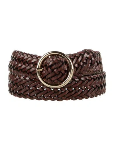 Pre-owned Anderson's Skinny Leather Waist Belt In Brown