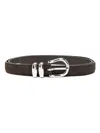 Anderson's Skinny Suede Belt In Brown