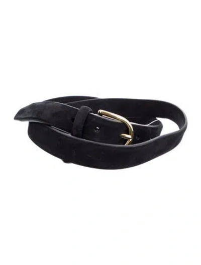 Pre-owned Anderson's Skinny Suede Waist Belt In Blue