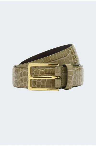 Anderson's Snakeskin Belt In Light Green