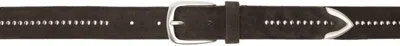 Anderson's Ssense Exclusive Brown Studded Suede Belt In M1 - Brown