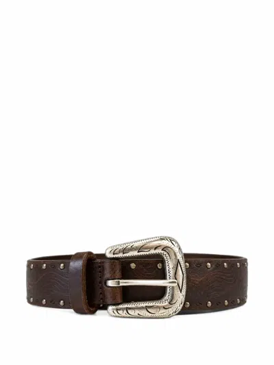 Anderson's Studded Western-style Belt In Brown