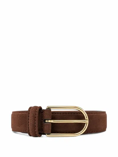 Anderson's Suede Buckle Belt In Brown
