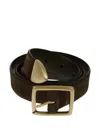 Anderson's Suede Buckled Belt In Brown