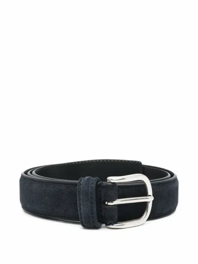 Anderson's Suede Leather Belt In Blue