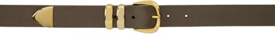 Anderson's Taupe Grained Calfskin Belt In F13 Mushroom