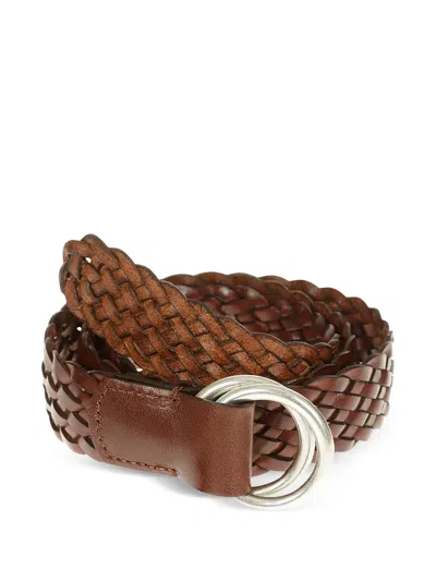 Anderson's Twisted Leather Belt In Brown
