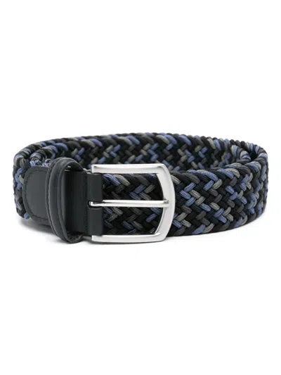 Anderson's Woven Elasticated Belt In Blue