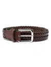 Anderson's Woven Leather Belt In Brown