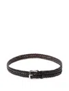 Anderson's Leather Woven Belt In Pink