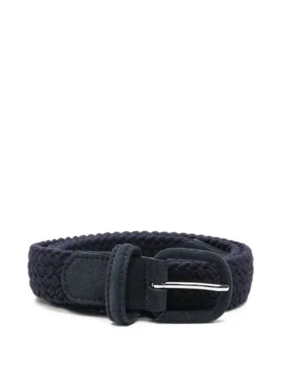 Anderson's Woven Wool Belt In Blue