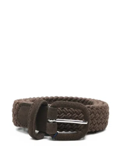 Anderson's Woven Wool Belt In Brown