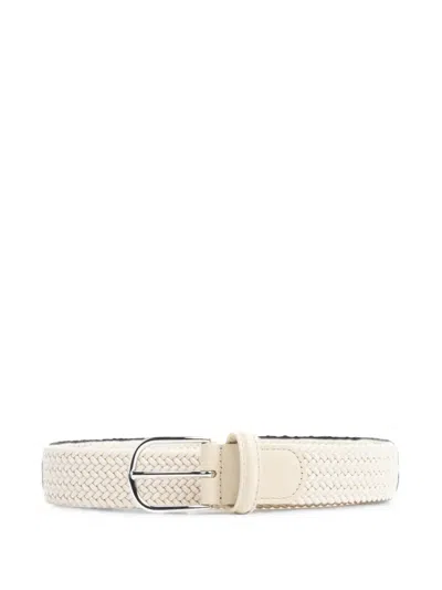 Anderson's Woven-design Buckle-fastening Belt In White