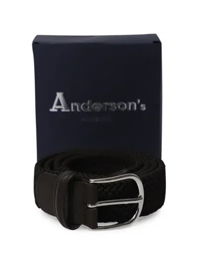 Pre-owned Anderson's Woven-effect Buckle Belt In Brown