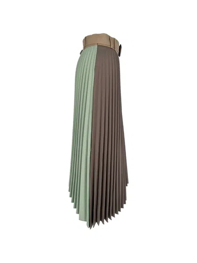 Pre-owned Andersson Bell 2021 Pleated Midi Skirt In Brown