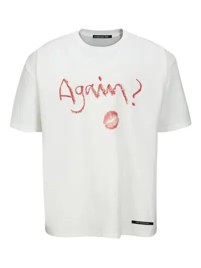 Andersson Bell Again Lip-print T-shirt In White