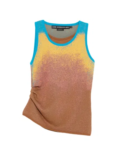 Andersson Bell Airbrush Asym Tank Top In Brown