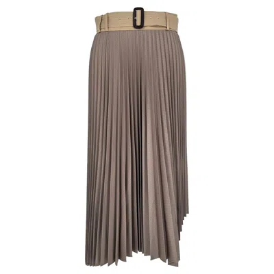 Pre-owned Andersson Bell Andersson Two-toned Bell Pleated Accents Midi Skirt In Multicolor Polyester