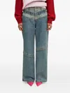 Andersson Bell Apa740m Layered Panelled Pocket Wide Jeans In Blue