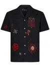Andersson Bell April Embroidery Open Collar Shirt In Black