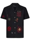Andersson Bell April Embroidery Open Collar Shirt In Black