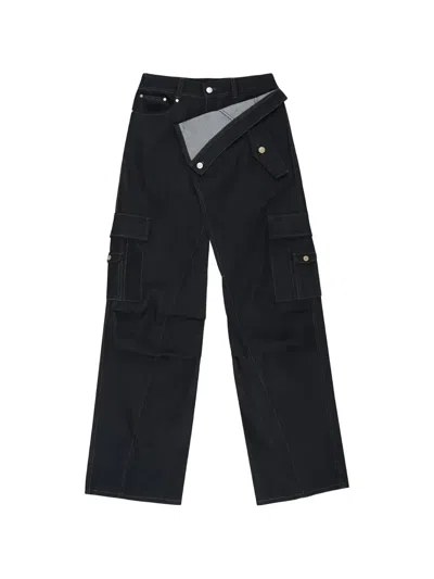 Andersson Bell Asymmetric Cargo Pants In Blue