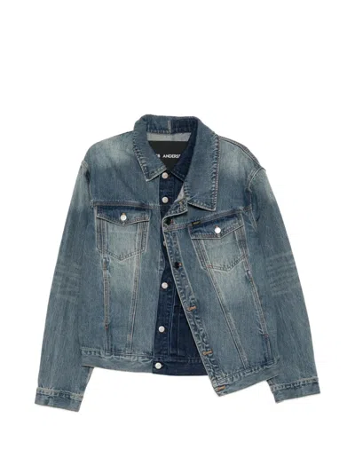 Andersson Bell Asymmetric Layered Denim Jacket In Blue
