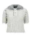Andersson Bell Gray Bear Knit Polo In Grey
