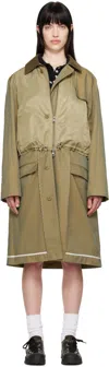 Andersson Bell Beige Bomber Mix Trench Coat In Beige