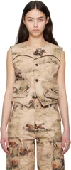 Andersson Bell Beige Cowboy Printed Vest