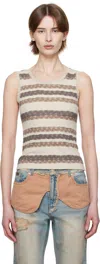 Andersson Bell Hair Braid-stripe Tank Top In Beige
