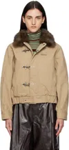 Andersson Bell Beige Ortega Washed Cotton Jacket In Neutral