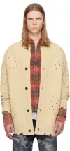 Andersson Bell Beige Roghen Wool Long Cardigan In Ecru