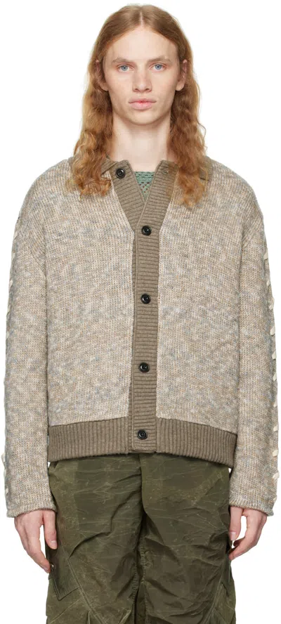 Andersson Bell Beige Unbleached Lace-up Cardigan