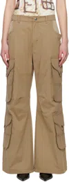 Andersson Bell Beige Waxed Utility Pocket Cargo Pants