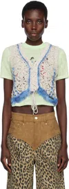 Andersson Bell Beige Western Lace-up Knit Vest In Beige