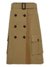 Andersson Bell Belted Pleated Midi Skirt In Brown