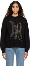 Andersson Bell Black Ab Embroidered Sweatshirt In Black