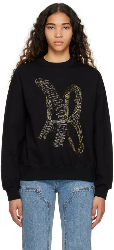 Andersson Bell Black Ab Embroidered Sweatshirt