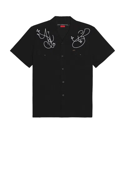 Andersson Bell Black Adsb Chain Embroidery Shirt