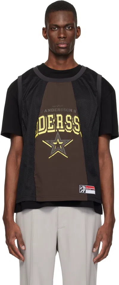 Andersson Bell Black & Brown Basketball Jersey Layered T-shirt