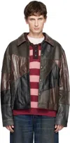Andersson Bell Black & Brown Patchwork Leather Jacket In Brown