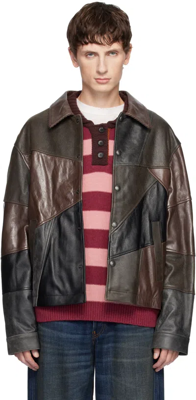 Andersson Bell Black & Brown Patchwork Leather Jacket