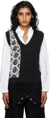 Andersson Bell Patchwork Knitted Vest In Black